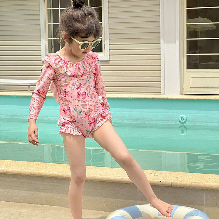 【80-135】帽子付きキュートデザインスイムウェア