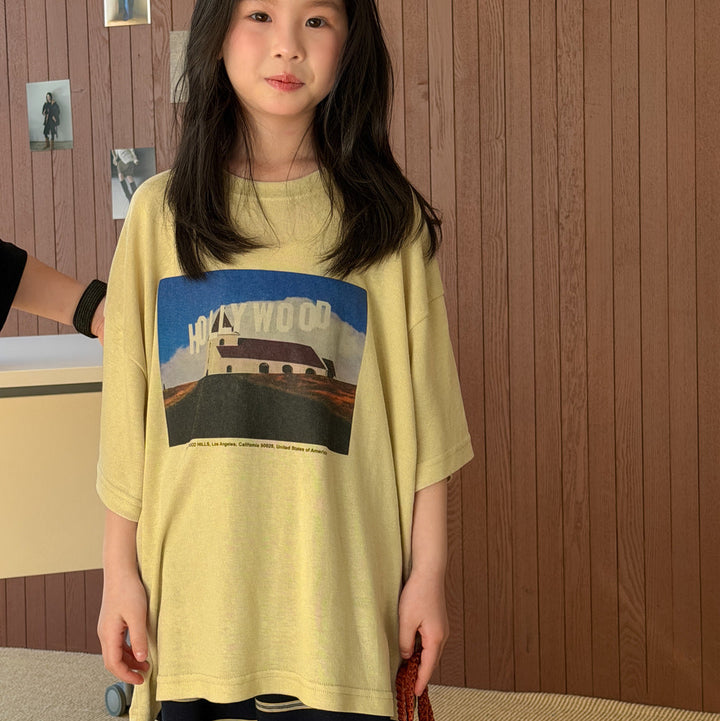【100-150】HOLLY WOODデザインTシャツ