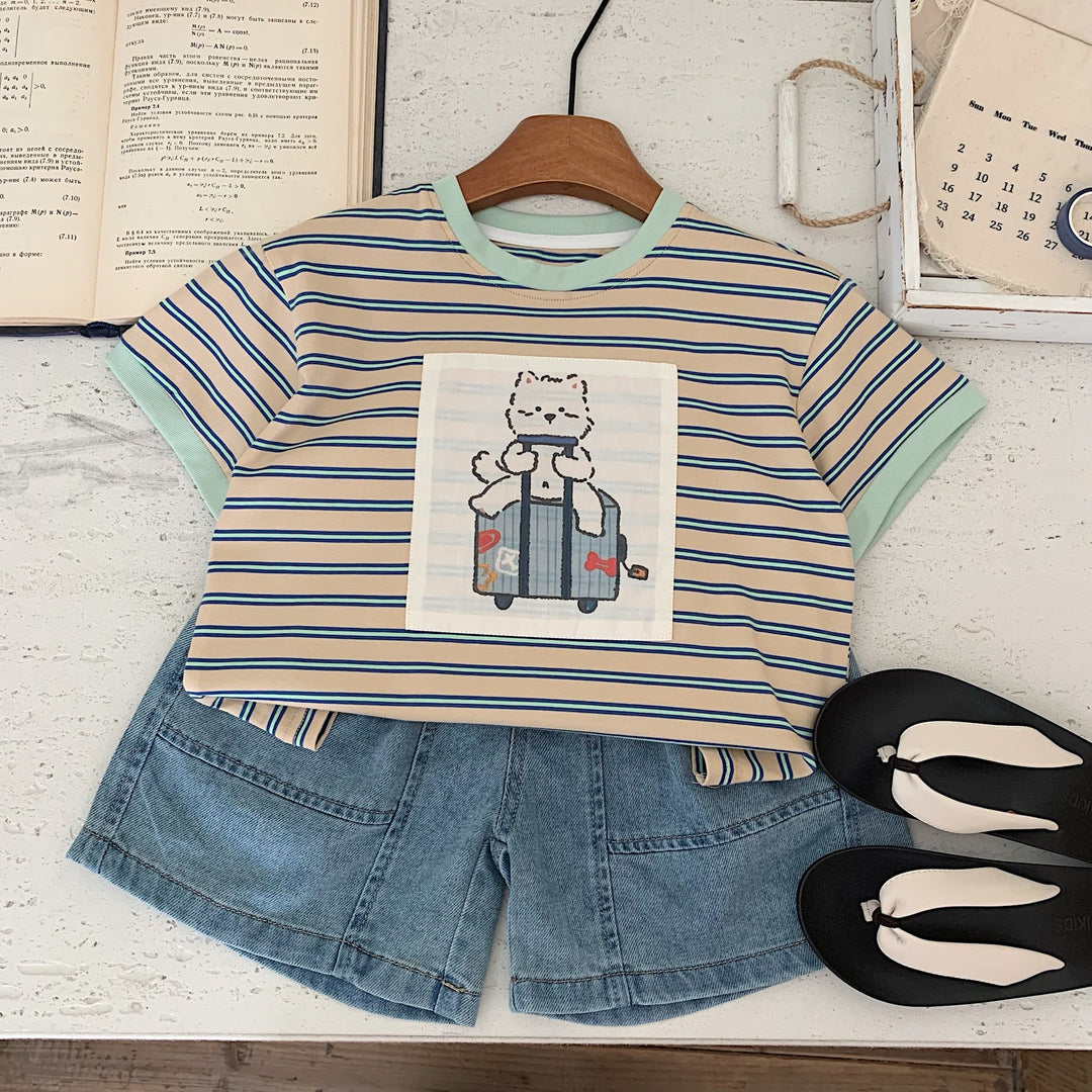 【90-140】シンプルデニムショートパンツ