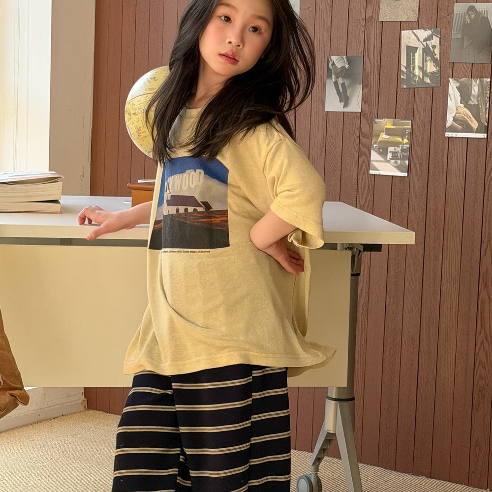【100-150】HOLLY WOODデザインTシャツ