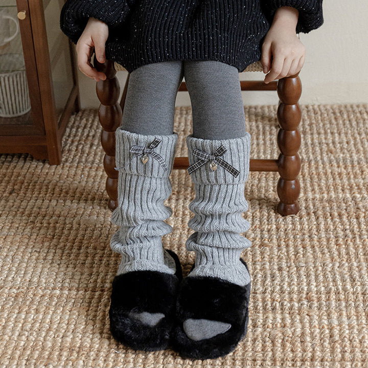 リボン＆ハートモチーフレッグウォーマー