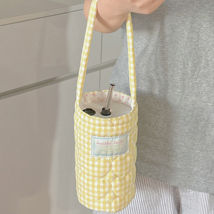 チェック柄カップホルダー