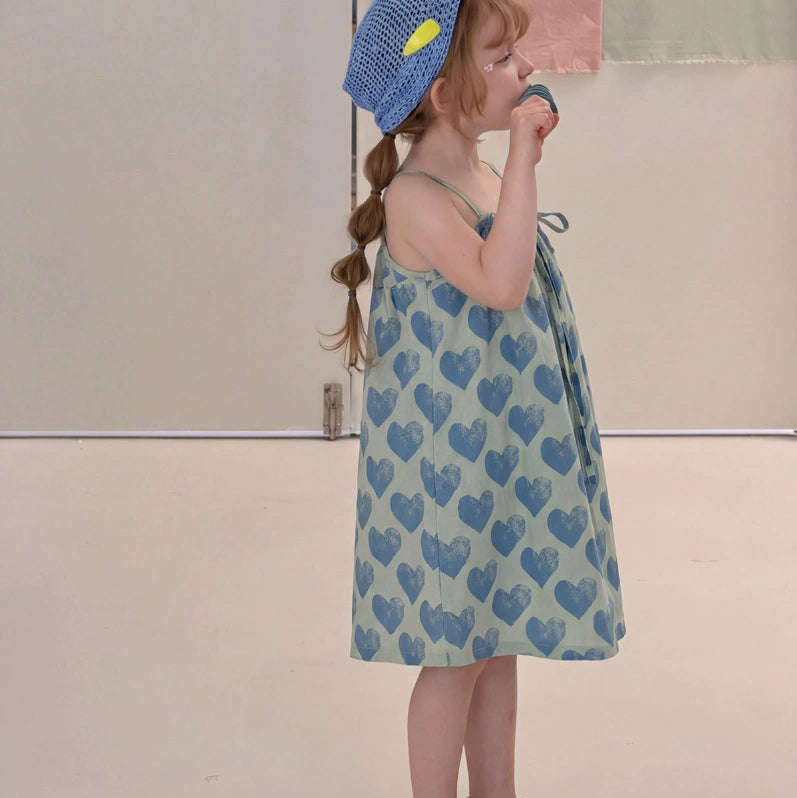 【90-140】ハート柄キャミソールワンピース