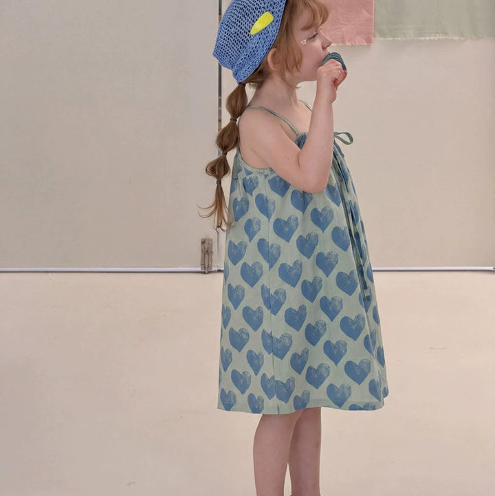 【90-140】ハート柄キャミソールワンピース