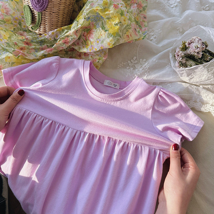 【90-140】シンプルフレアワンピース