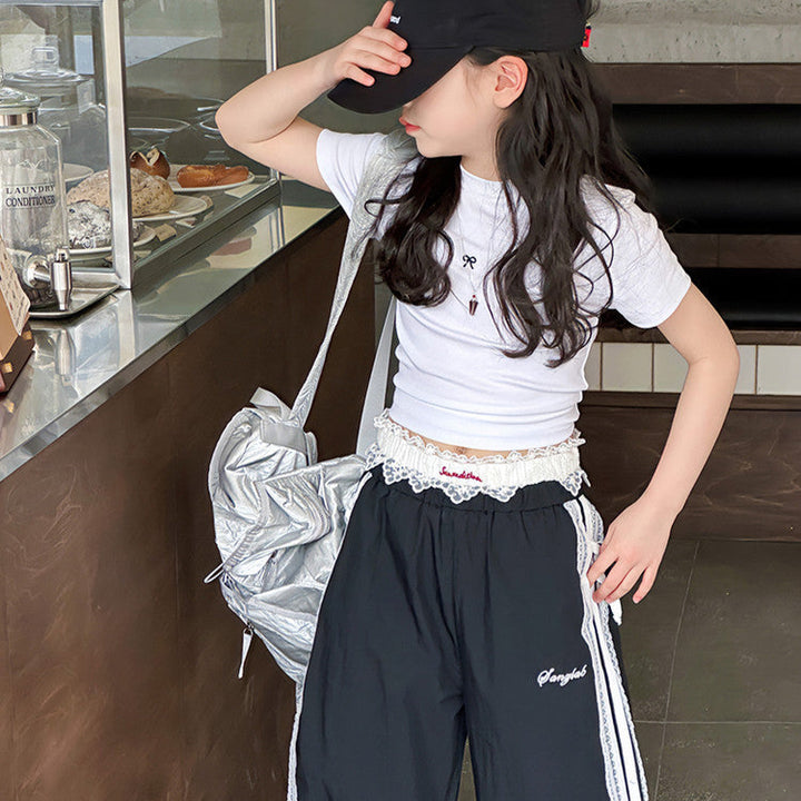 【120-150】ウエスト×サイドレーススポーティーパンツ