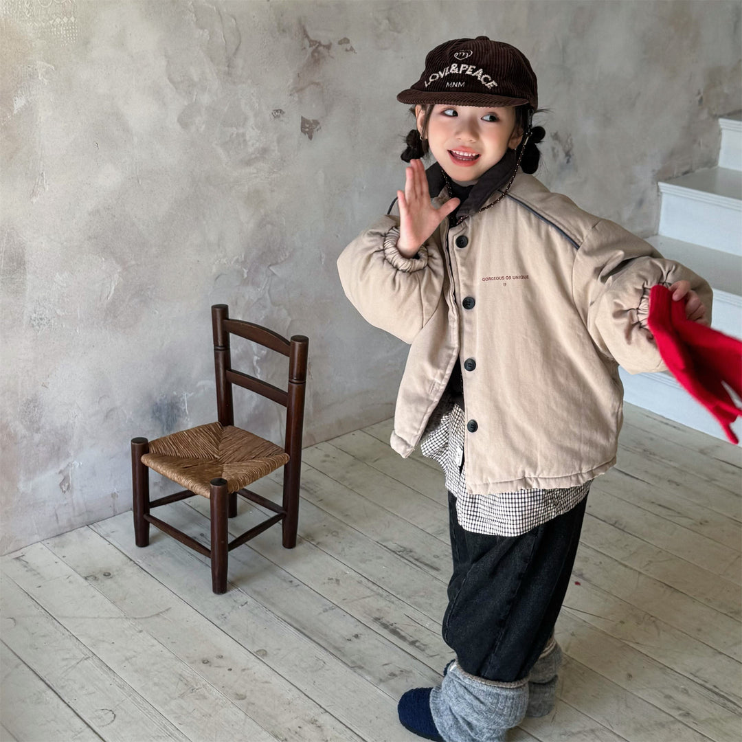 【80-130】バイカラー中綿ジャケット