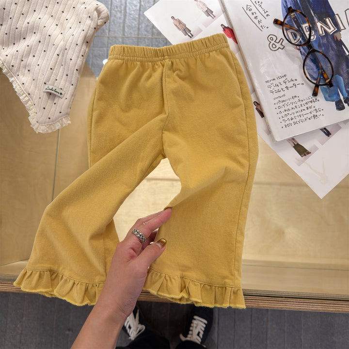 【80-130】フリルヘムロングパンツ