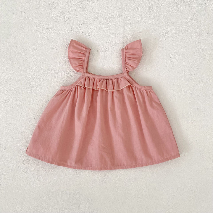 【73-110】フリルキャミソール×小花柄ショートパンツセット