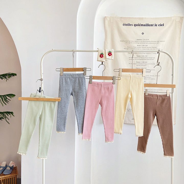 【80-140】裾レースレギンスパンツ