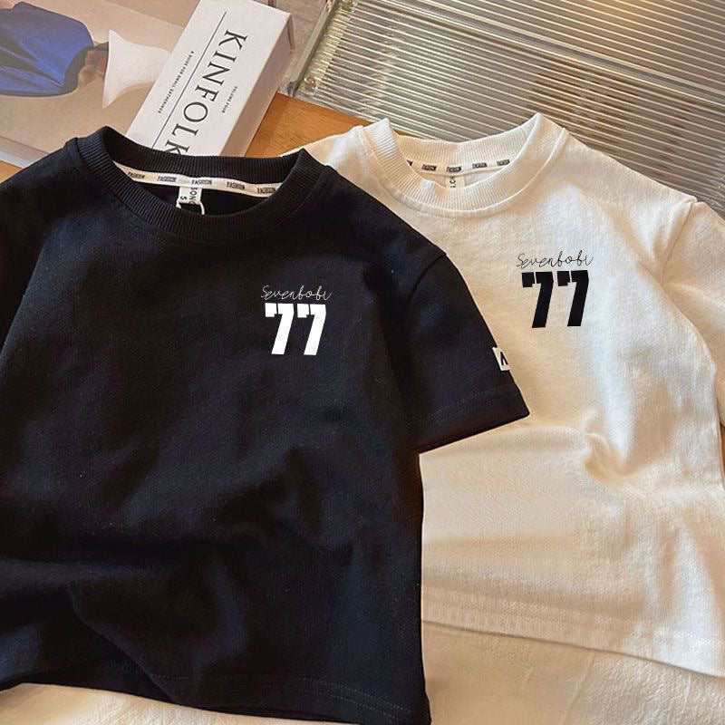 【90-140】77デザインTシャツ