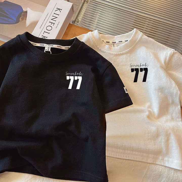 【90-140】77デザインTシャツ