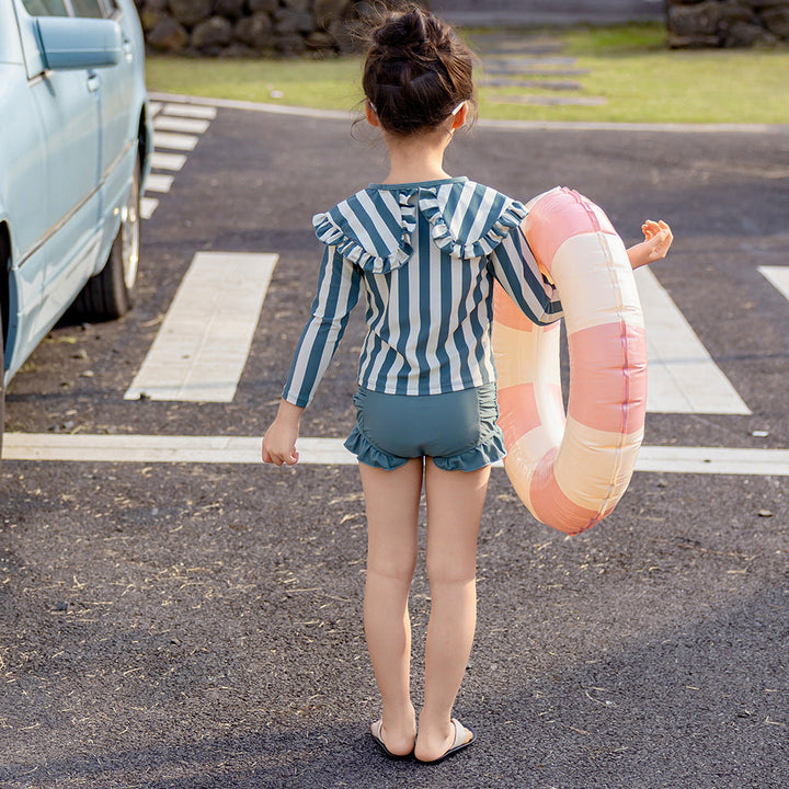 【90-140】ビッグカラーチェック柄セパレートスイムウェア