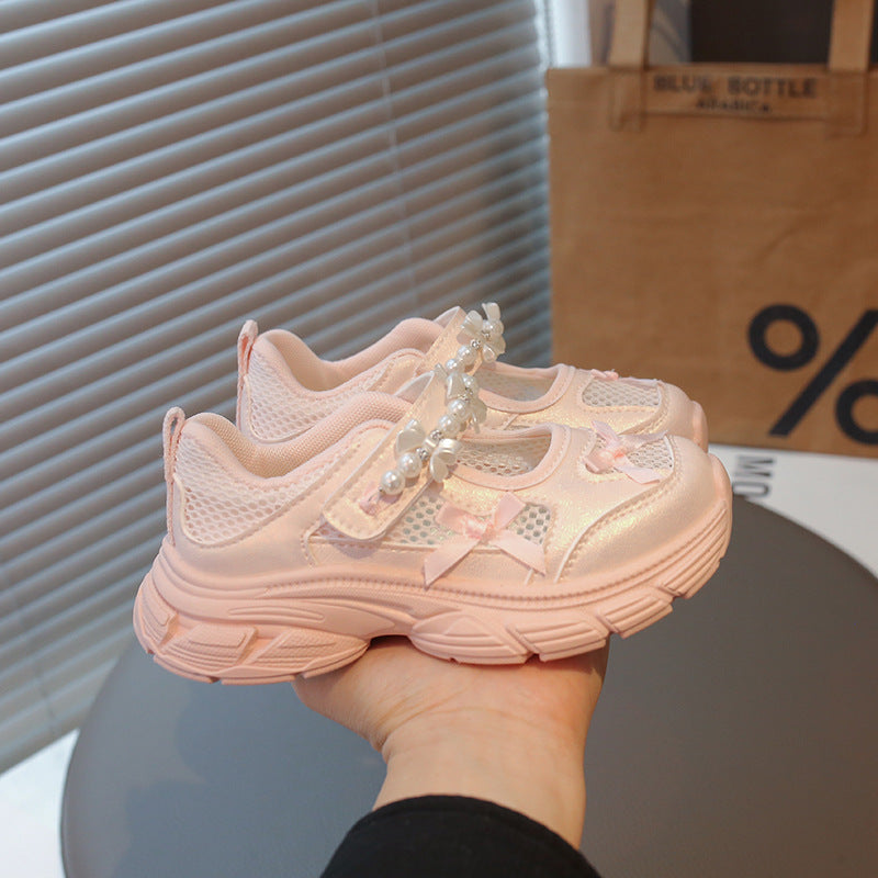 【16.5-22.0】デコラティブデザインメッシュシューズ