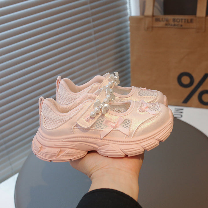 【16.5-22.0】デコラティブデザインメッシュシューズ