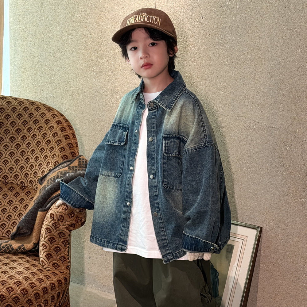 【100-150】ウォッシュドデニムジャケット