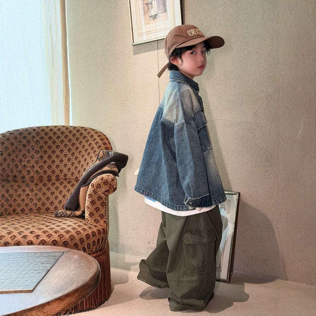 【100-150】ウォッシュドデニムジャケット