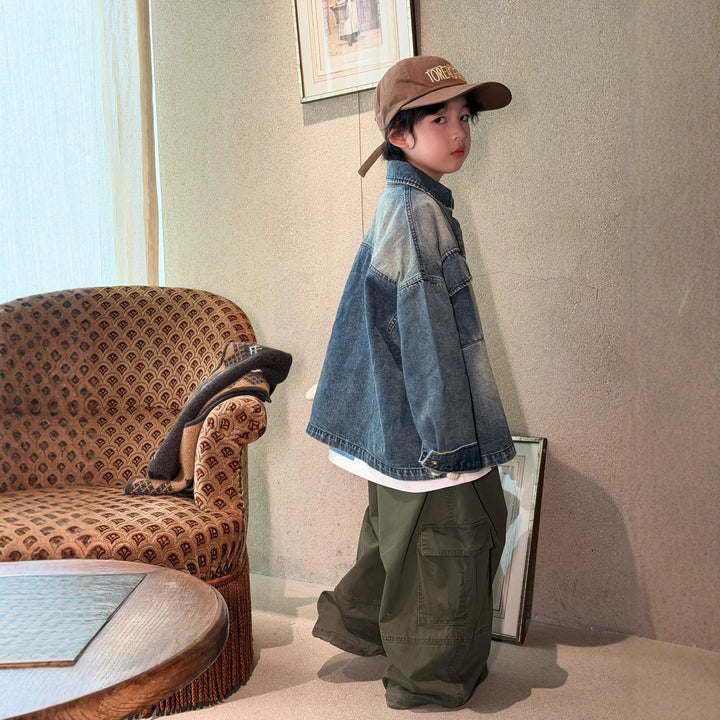 【100-150】ウォッシュドデニムジャケット