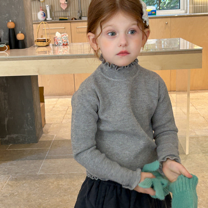 【90-150】ハイネックメロウデザインニット