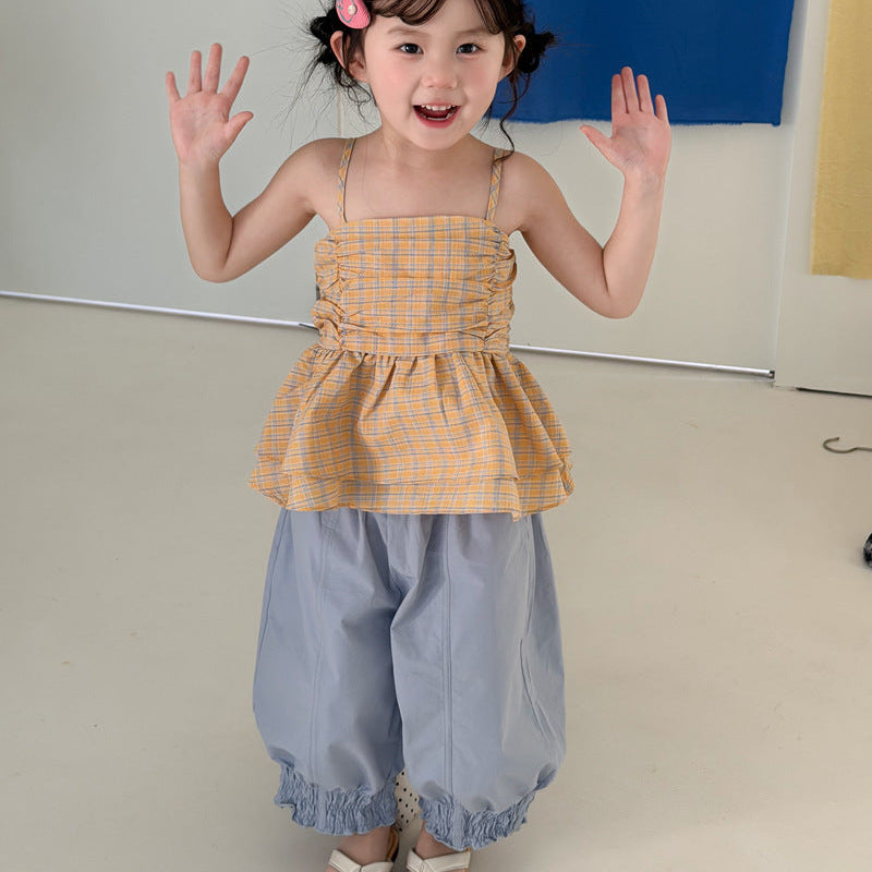 【90-140】裾ギャザーロングパンツ