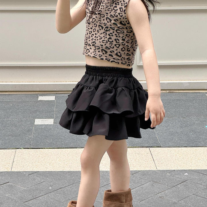 【90-140】レオパード柄ショート丈トップス