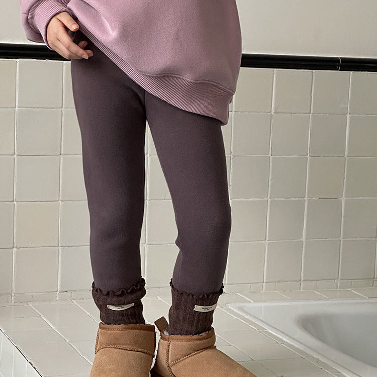 【90-150】裏起毛シンプルレギンスパンツ