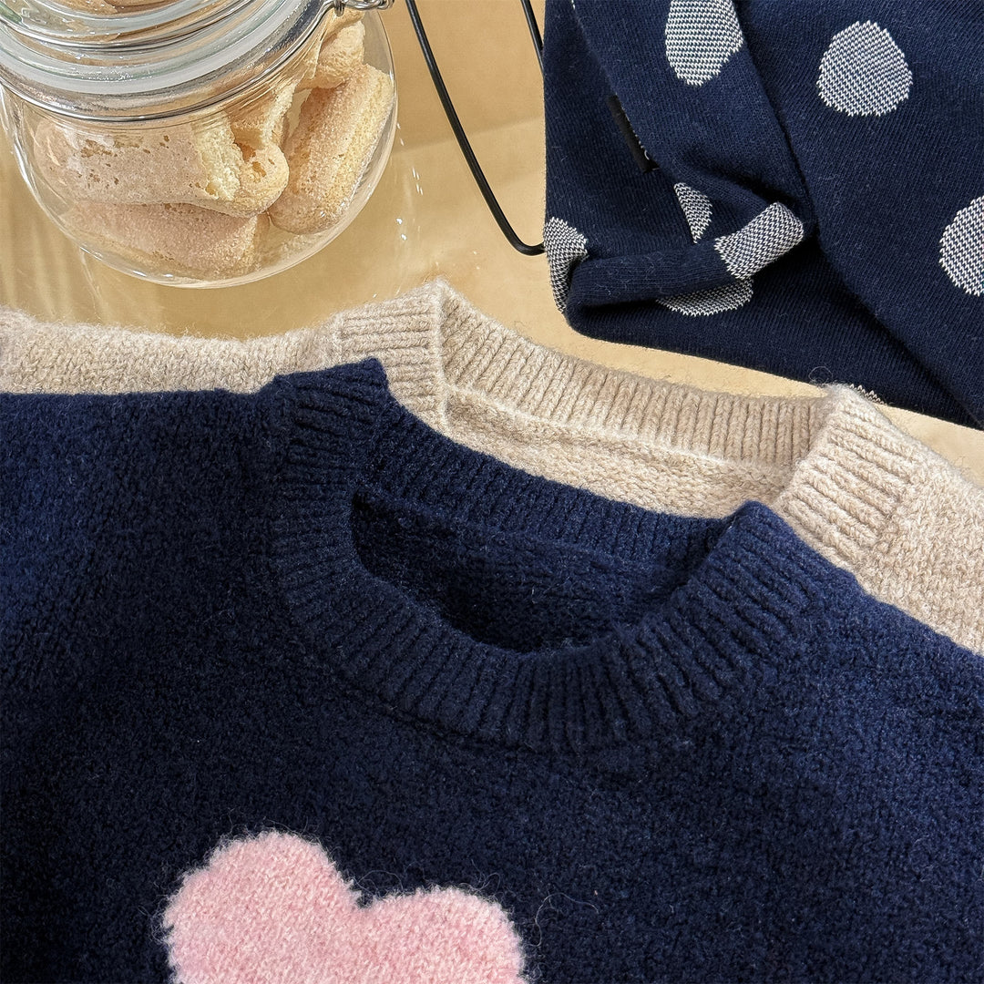 【80-130】フロントハートニットトップス