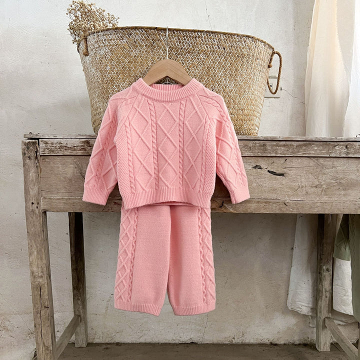 【73-110】アーガイル編みニットセットアップ