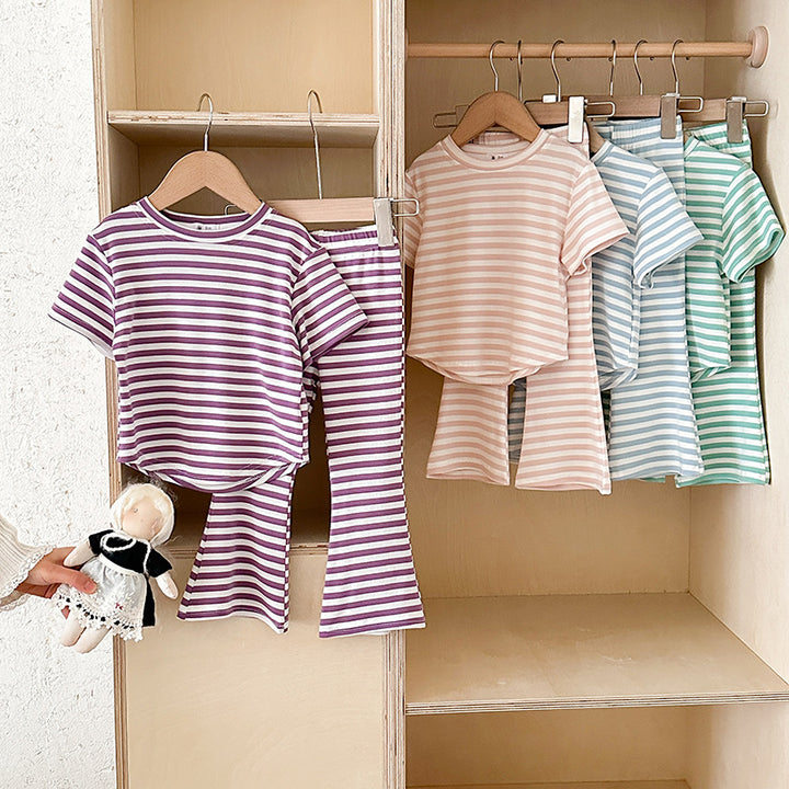 【90-140】ボーダー柄セットアップ