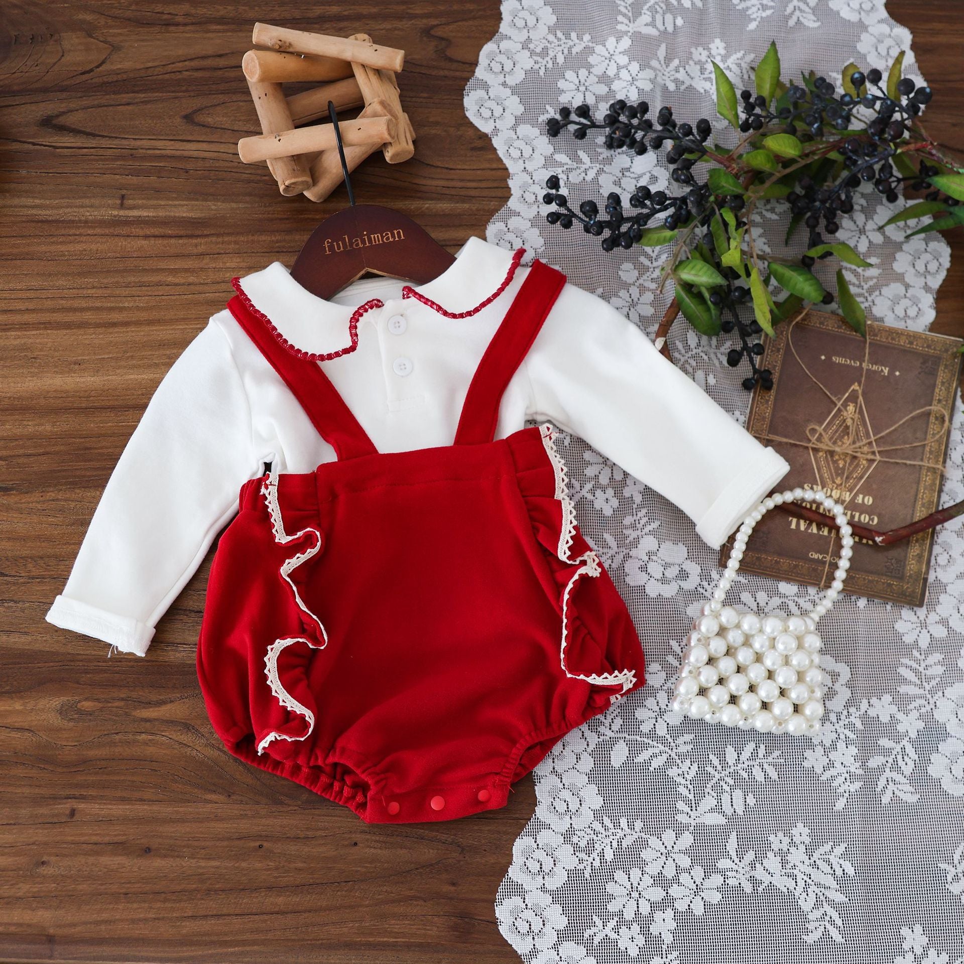 73-90】フリルデザインサロペットブルマ|ELMO-こども服エルモ 73-90】フリルデザインサロペットブルマ|ELMO-こども服エルモ