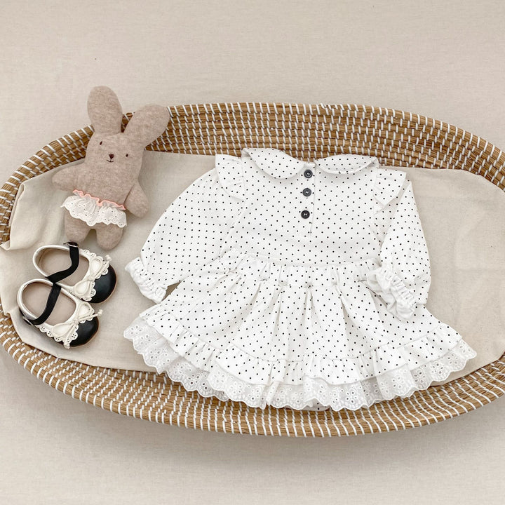 【73-110】フリルデザインドット柄セットアップ