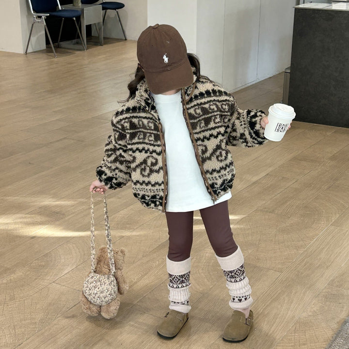 【90-140】パターンプリントボアジャケット