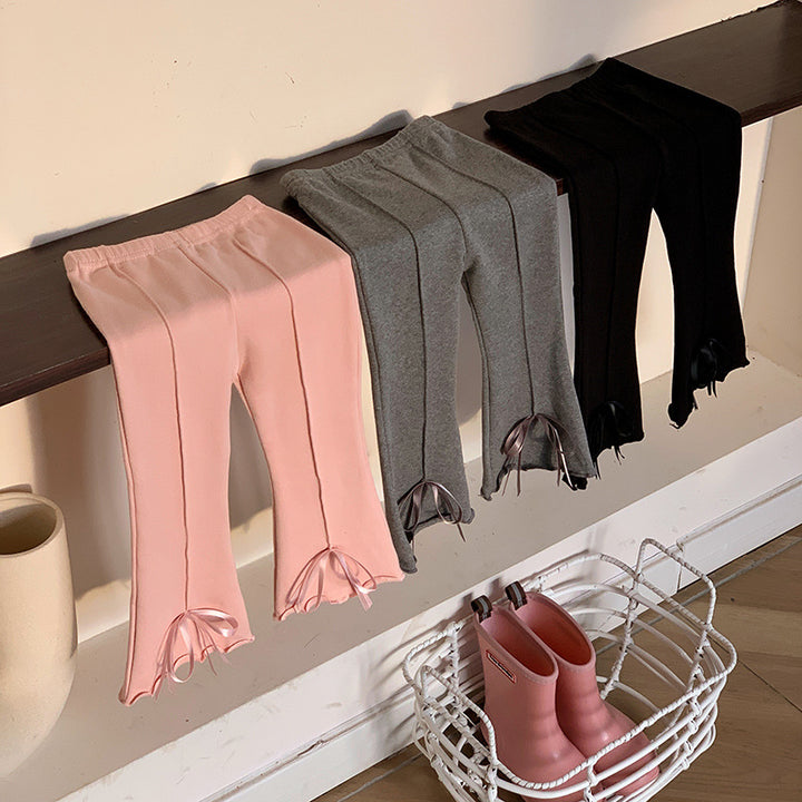 【90-150】裾リボンメロウフレアパンツ