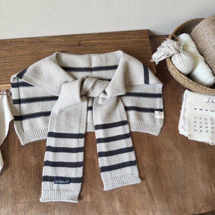 【2Y-10Y】ボーダー柄ニットショール