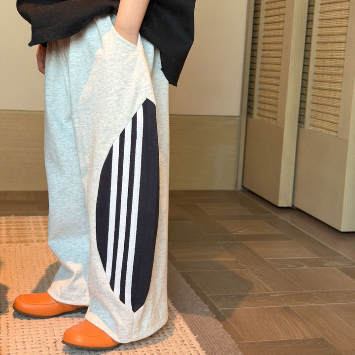 【90-150】サイドラインデザインカジュアルパンツ