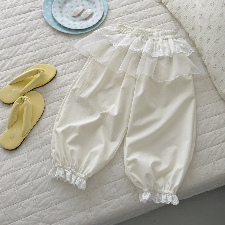 【90-150】レースデザインロングパンツ
