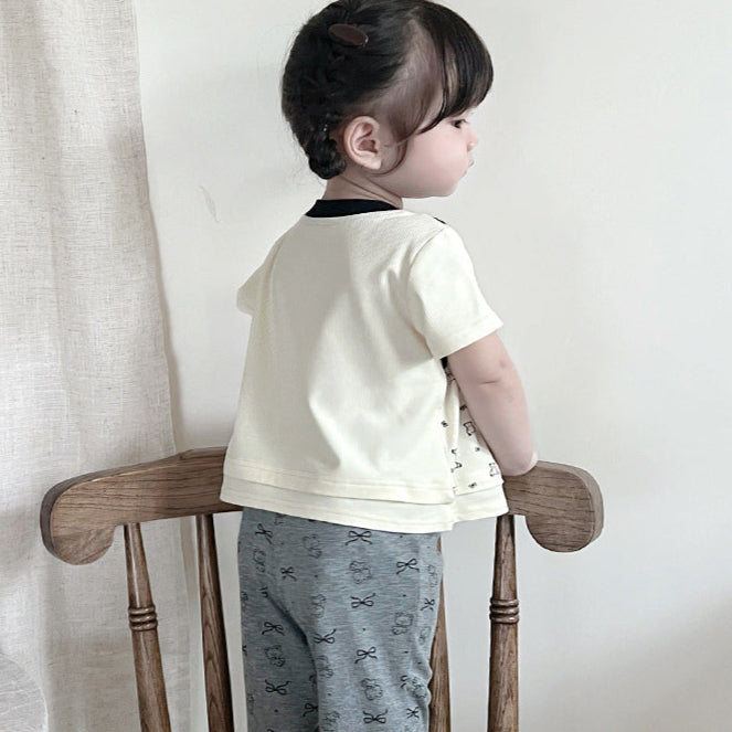 【73-110】レイヤード風半袖Tシャツ