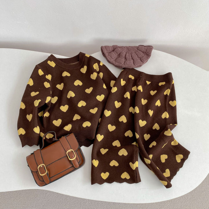 【73-130】スカラップデザインハート柄セットアップ