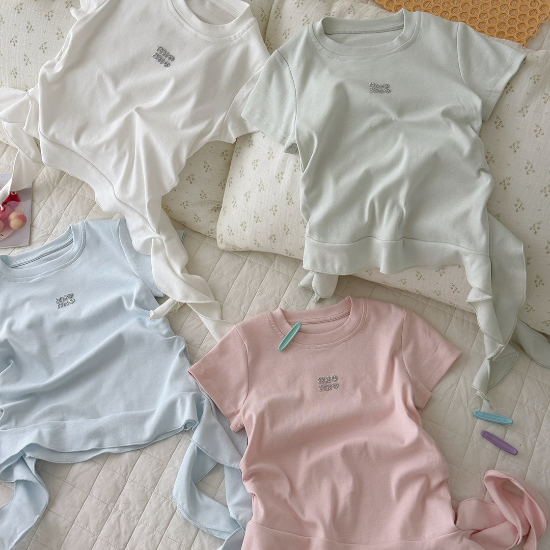 【90-150】サイドフリルTシャツ