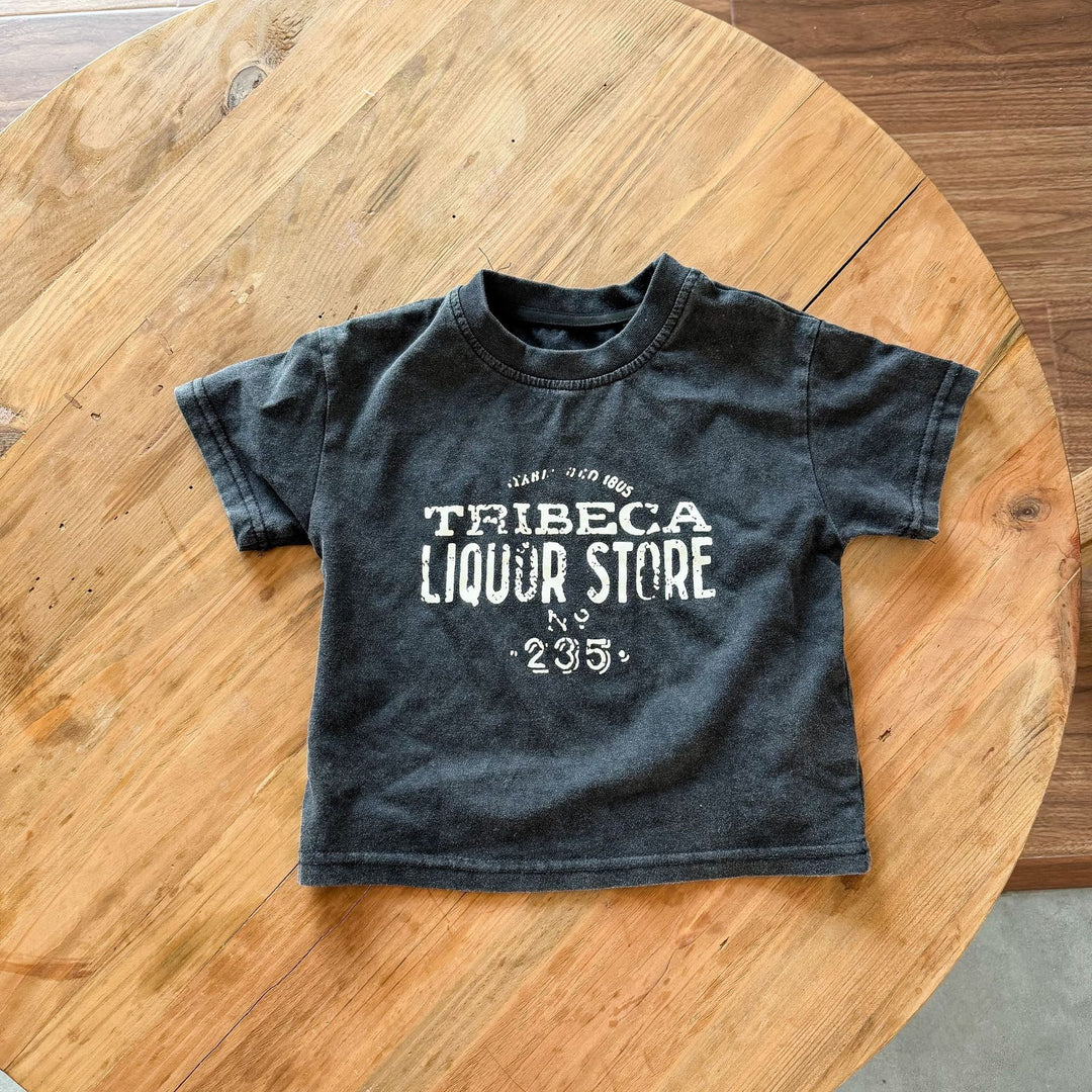 【80-150】ユーズド風ロゴデザインTシャツ