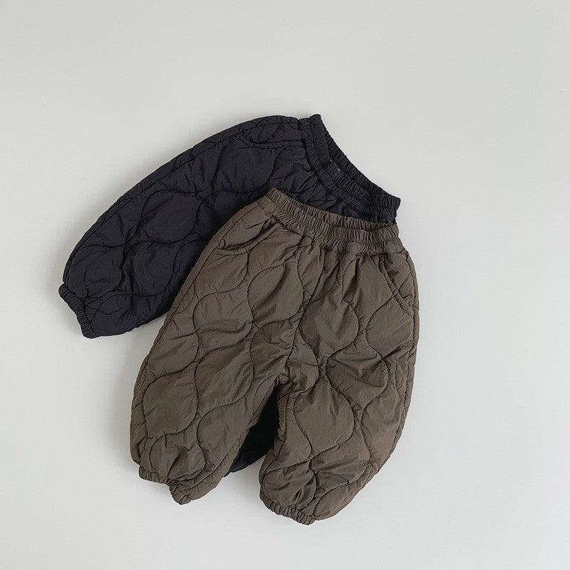 【80-130】キルティングカジュアルパンツ