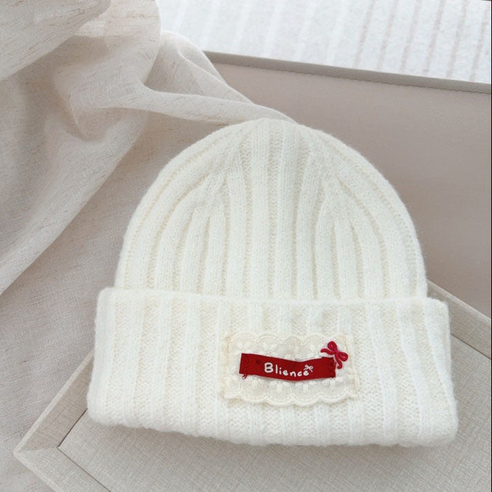 【48-52cm】レースワンポイントニット帽