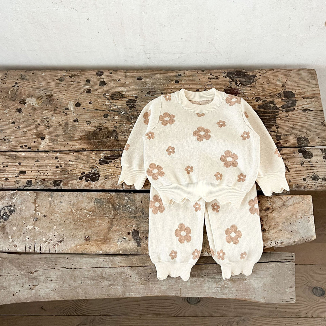 【73-100】スカラップヘム花柄セットアップ