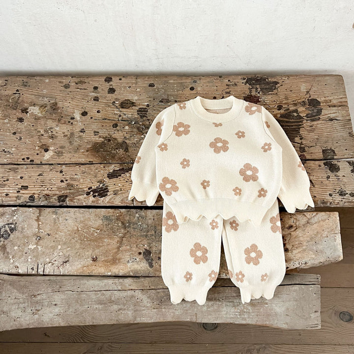 【73-100】スカラップヘム花柄セットアップ