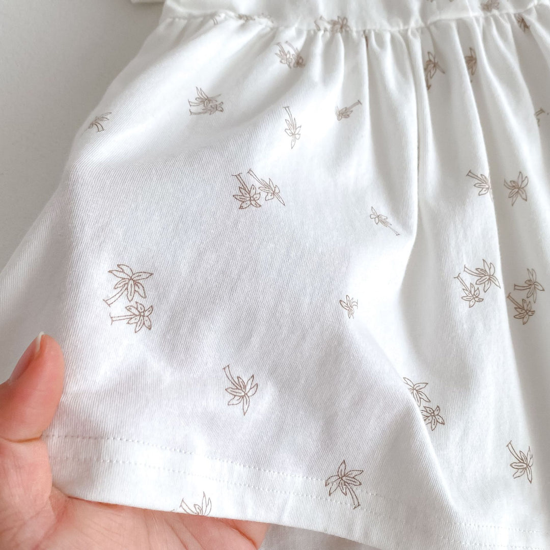 【80-130】パームツリー半袖ワンピース