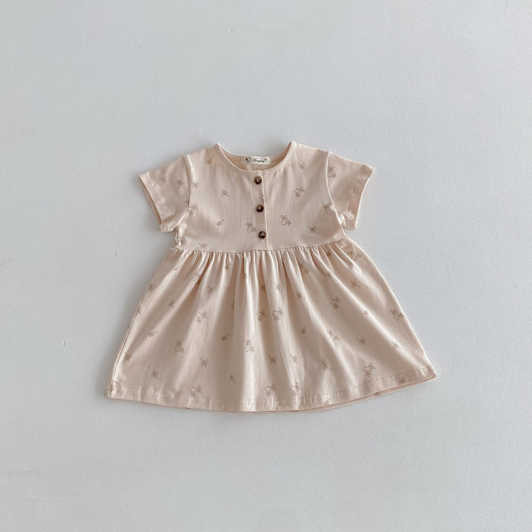 【80-130】パームツリー半袖ワンピース