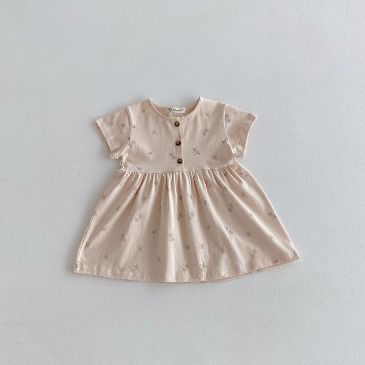 【80-130】パームツリー半袖ワンピース