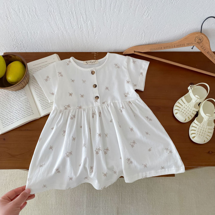 【80-130】パームツリー半袖ワンピース