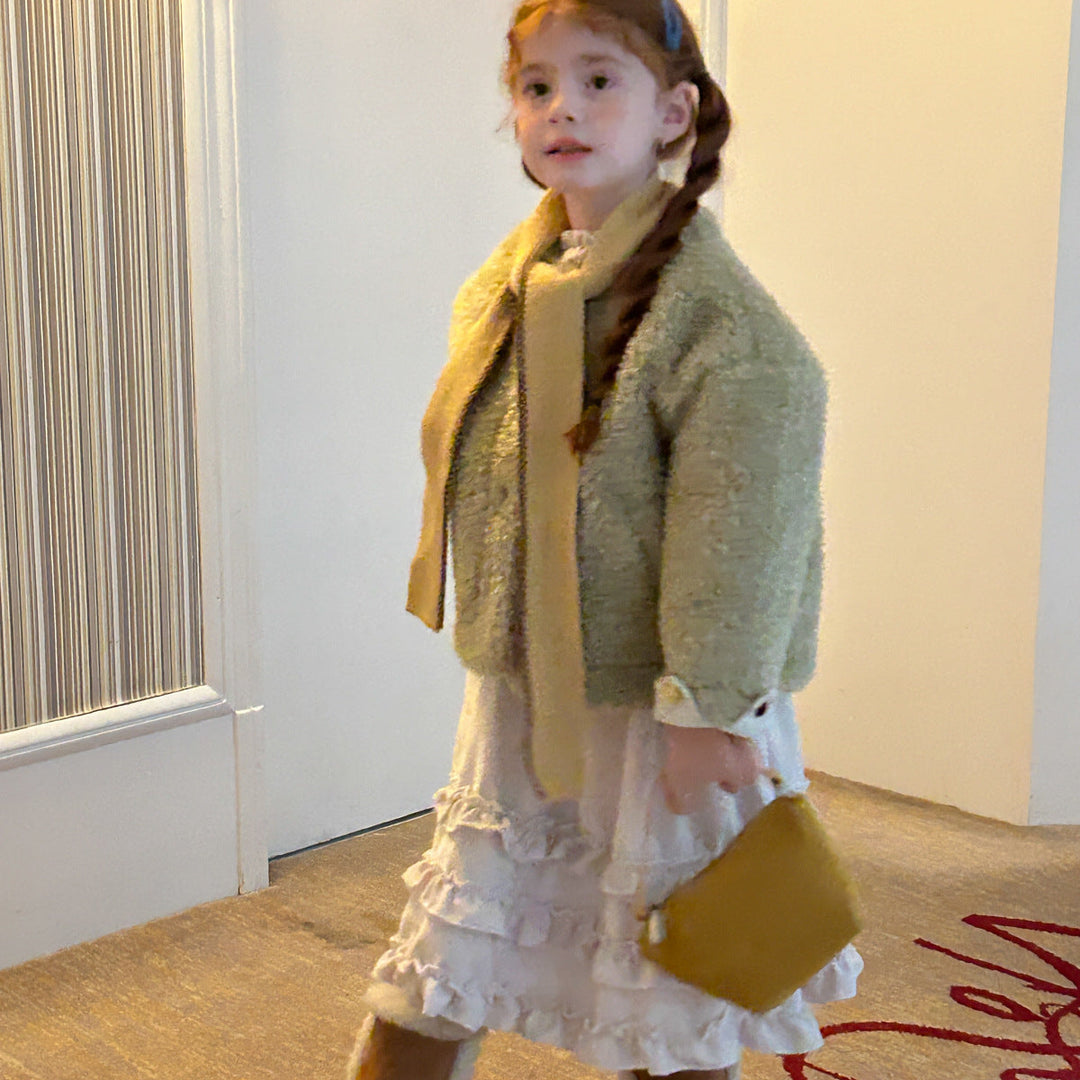 【90-140】ボタンデザインボアショートコート