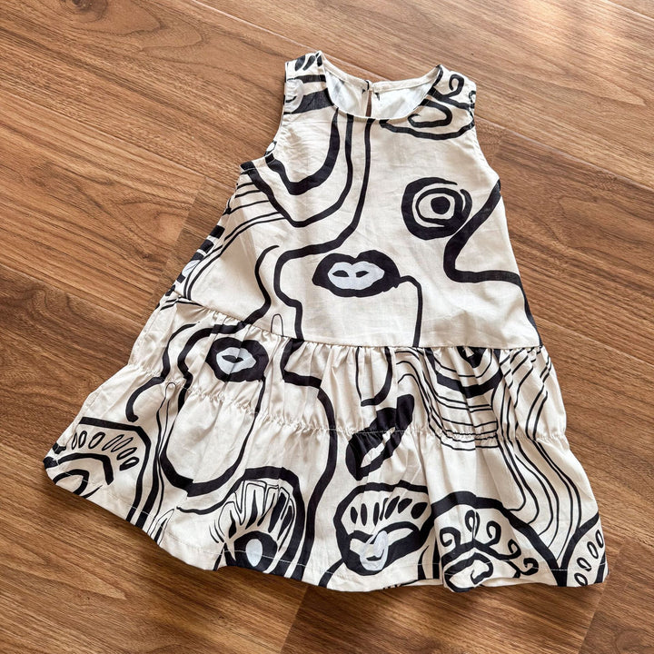 【80-150】総柄ノースリーブワンピース